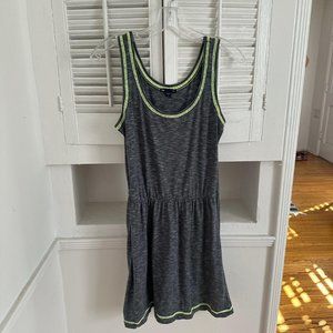 GAP Grey sleeveless dress with Neon Green Trim, Size M